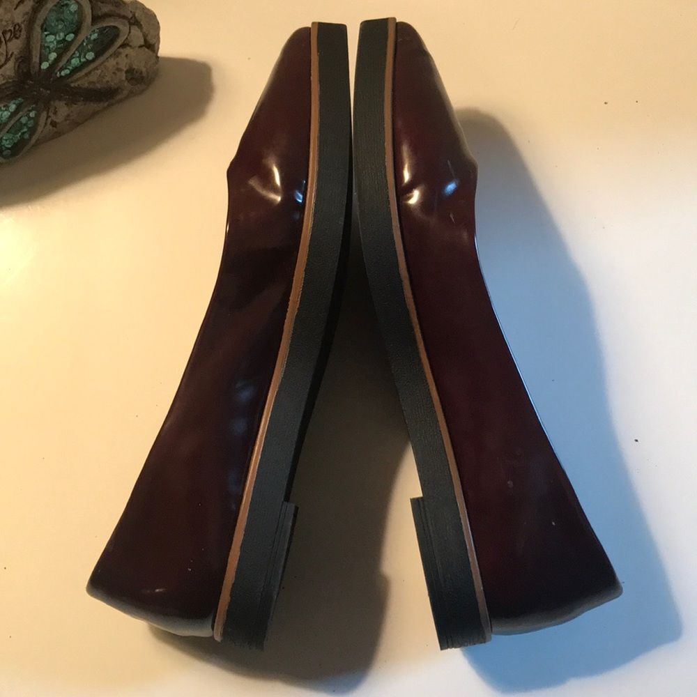 Rocket Dog burgundy faux patent leather slip-on flat